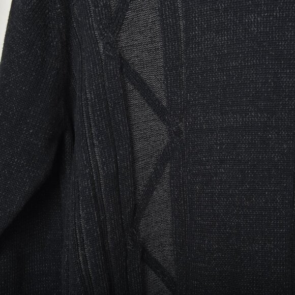 NWT Point Zero Men's Charcoal Knit Sweater Shawl Collar Cotton Large - Picture 3 of 11